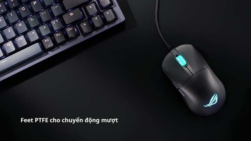 Chuột gaming ASUS ROG Harpe Mini Core có feet PTFE cho chuyển động mượt