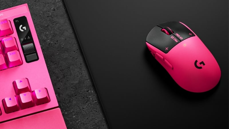 Chuột gaming không dây Logitech Pro X3 Superstrike Lightspeed Pink có cảm biến HERO 2