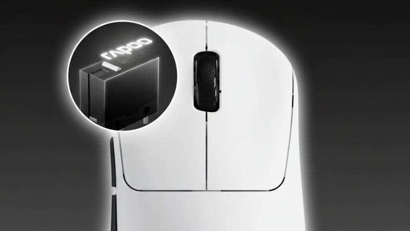 Chuột gaming Rapoo không dây VT3S MAX 8K White có switch quang học với 120 triệu lần nhấn
