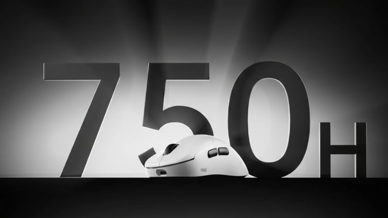 Chuột gaming Rapoo không dây VT3S MAX 8K White trang bị viên pin 800mAh