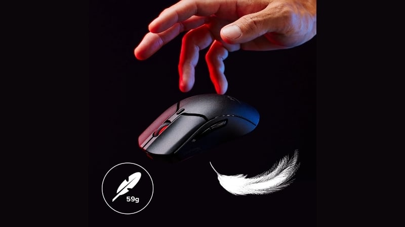 Chuột HyperX Pulsefire Haste 2 Mini Wireless Black có thiết kế nhỏ gọn