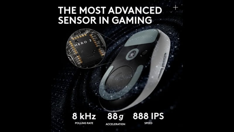 Chuột Logitech G Pro X Superlight 2 Dex Wireless White được trang bị cảm biến HERO 2