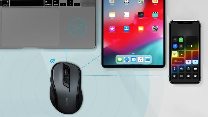 Chuột Rappo M500 Black có kết nối TriMode linh hoạt