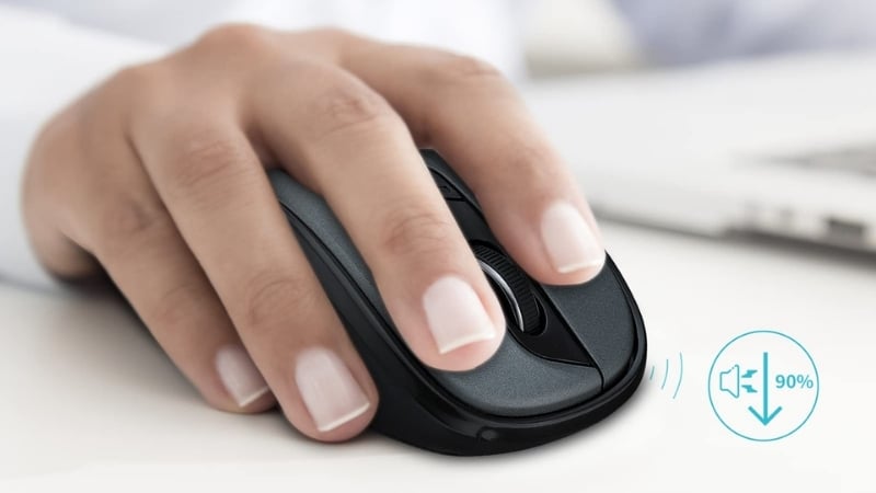 Chuột Rappo M500 Black có nút click êm ái