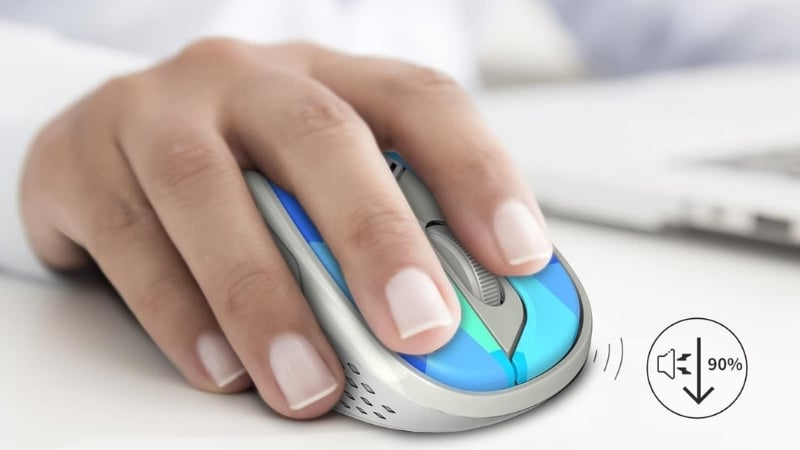 Chuột Rappo M500 Blue có nút bấm yên tĩnh