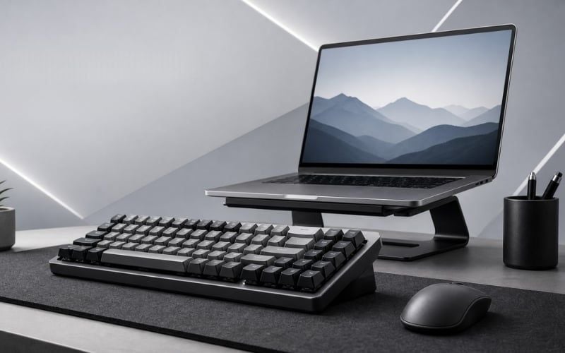 Bàn phím rời kết nối với laptop, giúp gõ thoải mái và linh hoạt hơn khi sử dụng