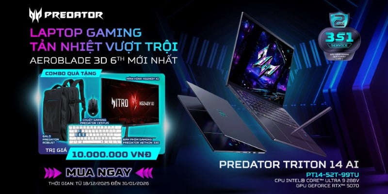 Laptop Acer Predator Triton 14 AI