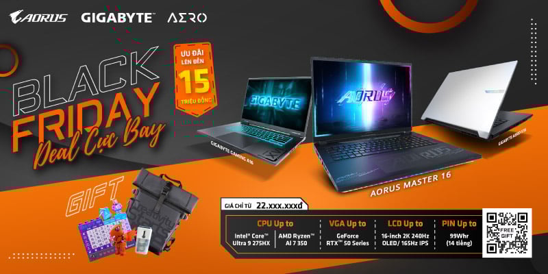 Khuyến mãi BF Laptop Gaming Gigabyte