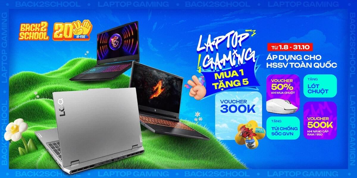 Laptop gaming tháng 10