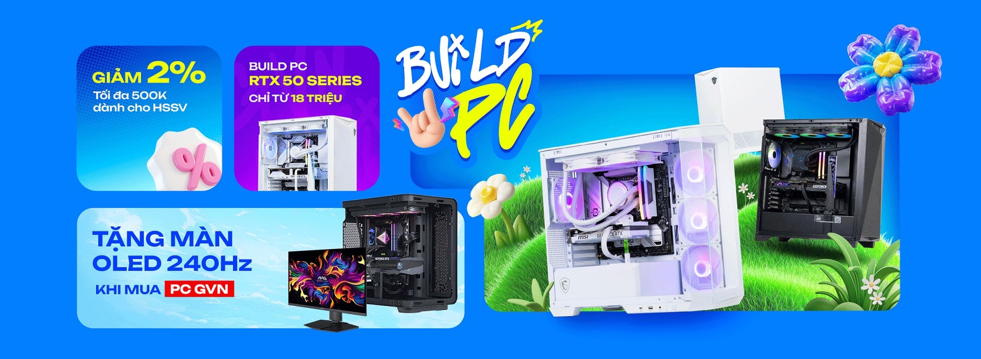 PC Gaming, máy tính để bàn chính hãng, giá rẻ, trả góp 0%