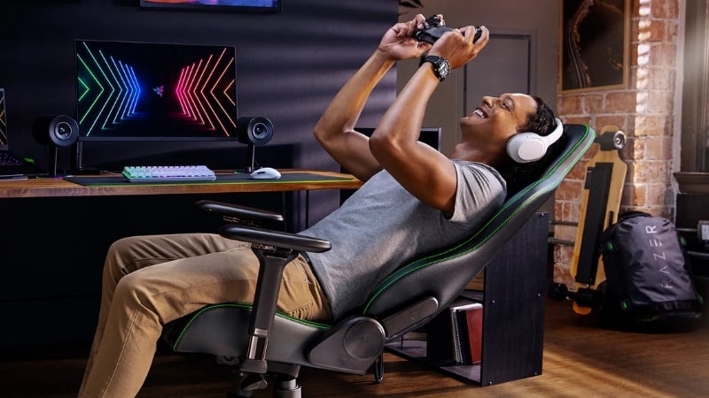 Ghế Gaming Razer Enki Black - Green có khung thép chắc chắn