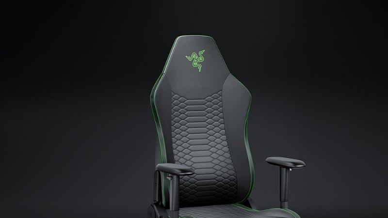 Ghế gaming Razer Iskur V2 X NewGen Black Green bao bọc bằng da CoolTouch&nbsp;thoáng mát