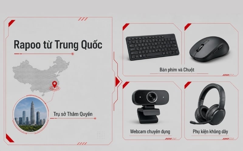 Rapoo là thương hiệu đến từ Trung Quốc và có trụ sở tại Thâm Quyến