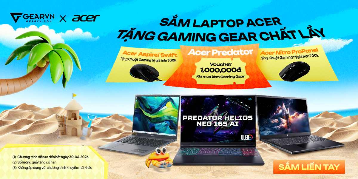 Sắm Laptop Acer -Tặng Gaming Gear Chất Lầy
