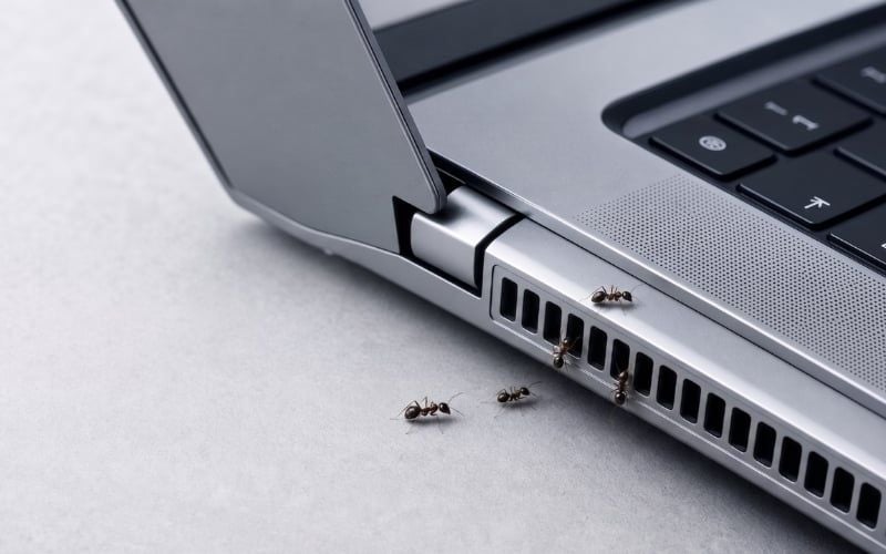 Kiến chui vào laptop làm&nbsp;tăng nguy cơ hư hỏng linh kiện bên trong