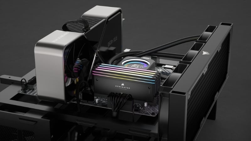 RAM Corsair Dominator Titanium Black 32GB có thiết kế nhôm cao cấp