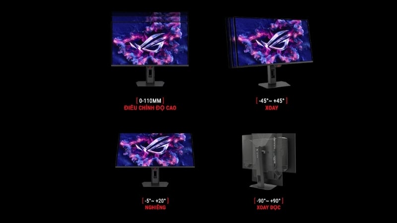 Màn hình Asus ROG Strix XG27AQDMES có thiết kế công thái học