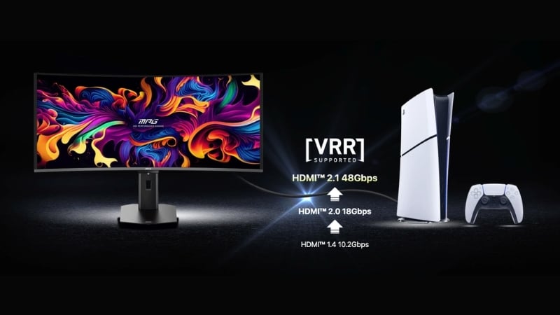 Màn hình cong MSI MPG 341CQR có Hub USB 5Gbps tiện lợi