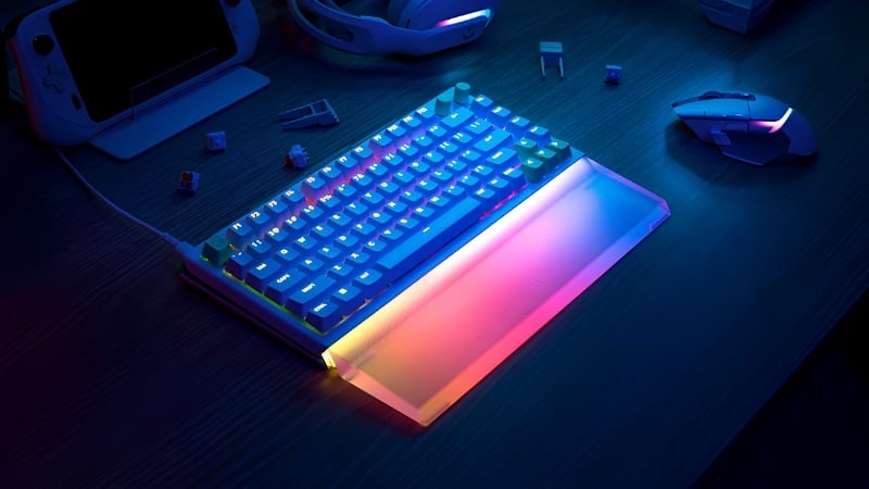 Kê tay bàn phím Logitech G512 X 98 Palm Rest có thiết kế acrylic nguyên khối bắt sáng
