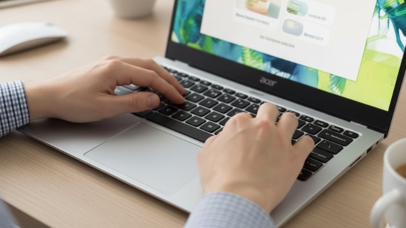 Laptop Acer Aspire Lite 14 AL14-52P-309T có bàn phím bấm êm ái