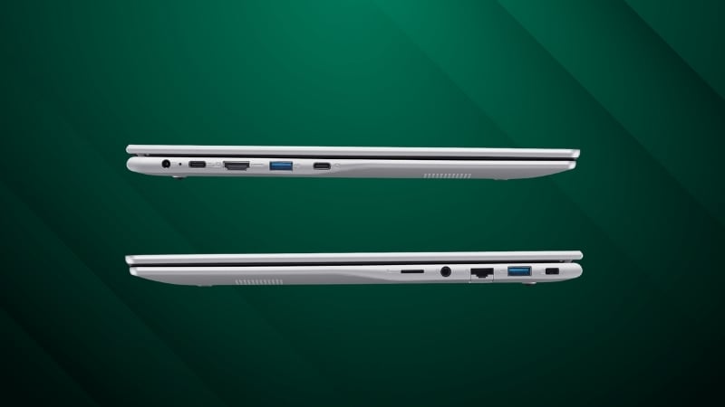 Laptop Acer Aspire Lite 16 AI AL16 71P 582Q có các cổng kết nối đầy đủ