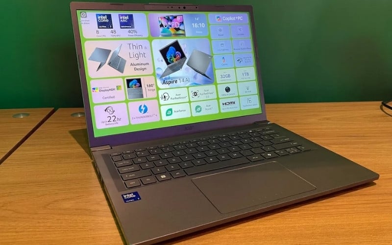 Acer Aspire có vẻ ngoài tối giản, mỏng nhẹ, với trọng lượng thường dưới 2kg