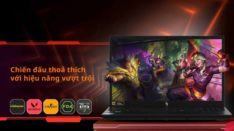Laptop Acer Nitro V 15 ANV15 41 R2UP có RAM 16GB DDR5 tốc độ cao
