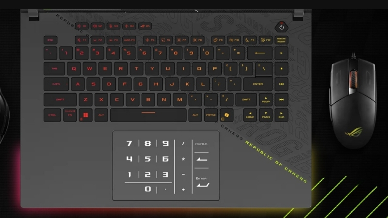 Laptop ASUS ROG Strix G16 G614PH-TS118W có touchpad kích thước lớn