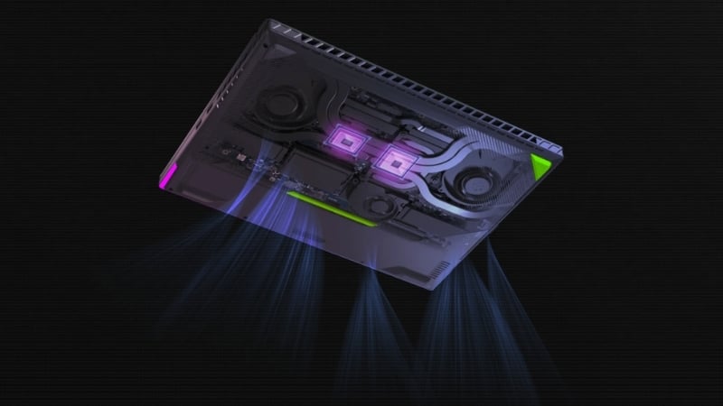 Laptop ASUS ROG Strix G16 G614PM-RV233W có hệ thống tản nhiệt Tri-Fan