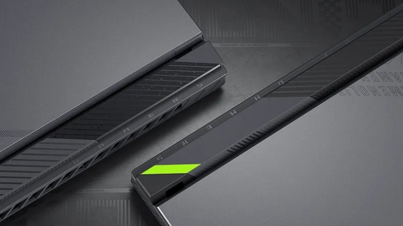 Laptop ASUS ROG Strix G16 G614PM-TS147W có thiết kế Aura Sync Light Bar đậm chất gaming
