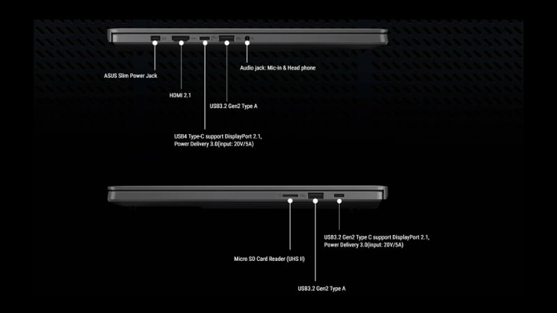 Laptop ASUS ROG Zephyrus G14 GA403GM-SY004W có hệ thống cổng kết nối linh hoạt