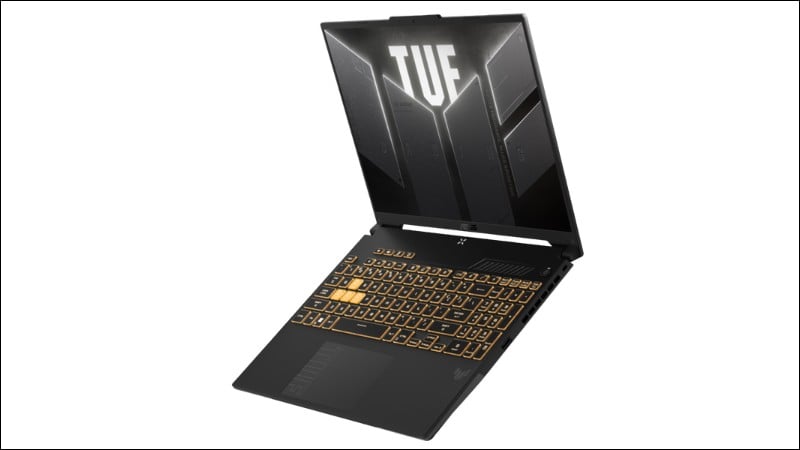 Bàn phím của ASUS TUF Gaming F16 được thiết kế theo phong cách desktop với cụm phím số đầy đủ