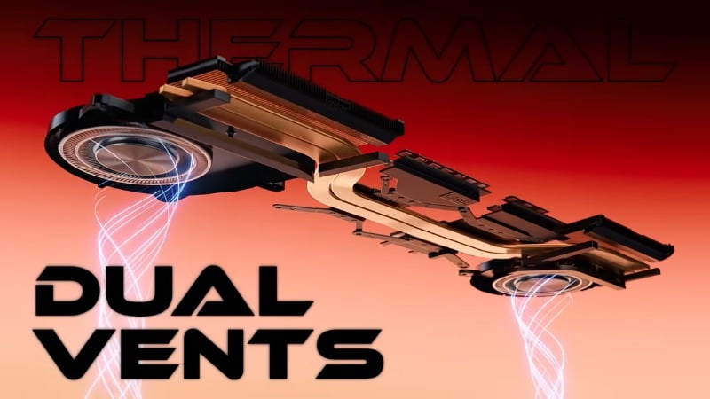 ASUS Gaming V16 V3607VH-RP025W được trang bị hệ thống tản nhiệt tiên tiến