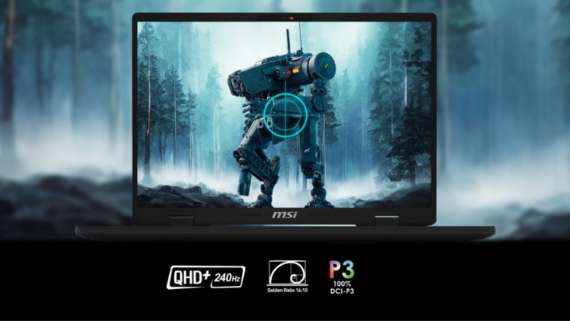 MSI đã trang bị cho sản phẩm một màn hình 16 inch với độ phân giải QHD+