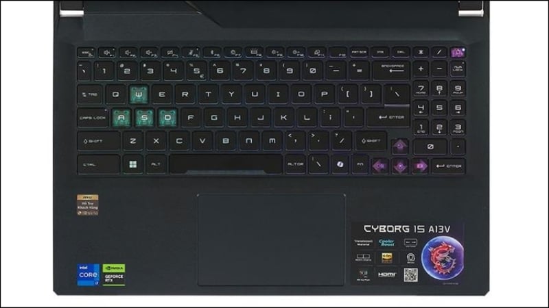 Laptop MSI Cyborg 15 A13VE 2410VN - Black Edition có RAM 16GB DDR5