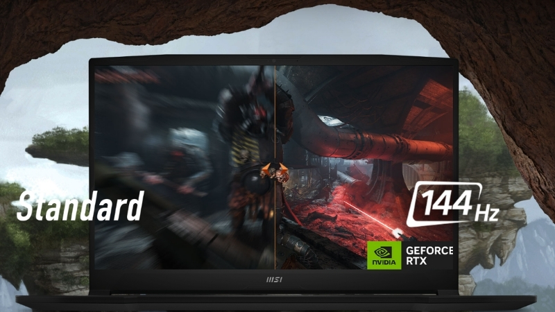 Laptop MSI Katana 15 B13VEK-2440VN sở hữu màn hình có tần số quét 144Hz