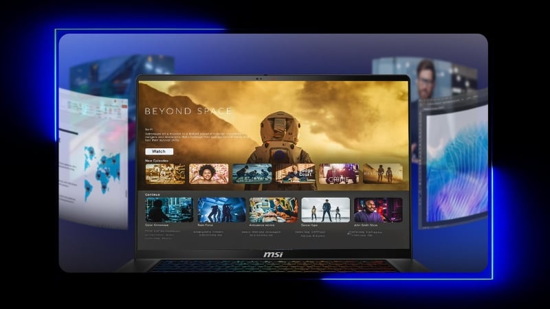 Laptop gaming MSI Stealth 16 AI+ B3WG-007VN có màn hình hiển thị chuẩn điện ảnh