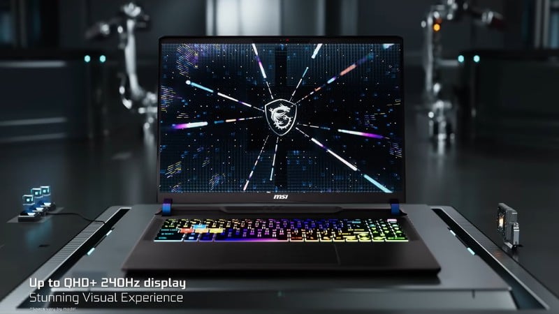 MSI Vector 16 sở hữu màn hình QHD+ 240Hz sắc nét