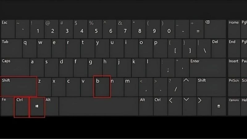 Tổ hợp phím Windows + Ctrl + Shift + B