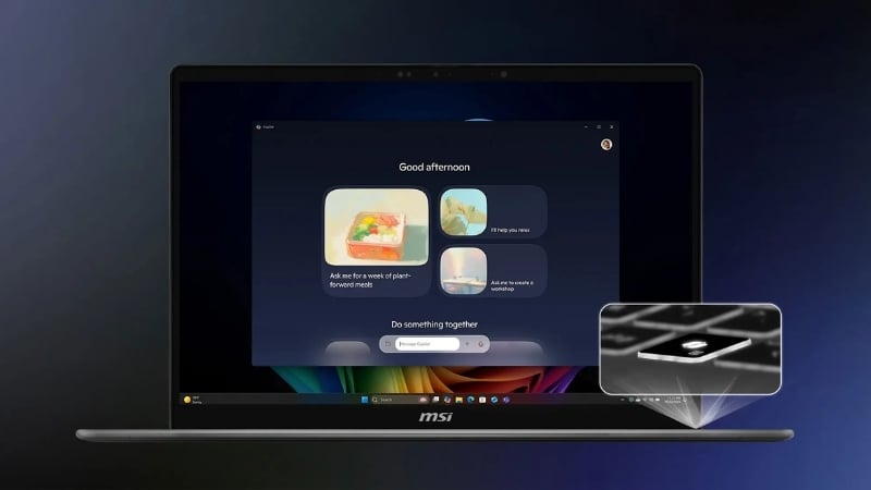 Laptop MSI Prestige 14 AI+ D3MG-022VN hỗ trợ AI Engine và Copilot+ PC