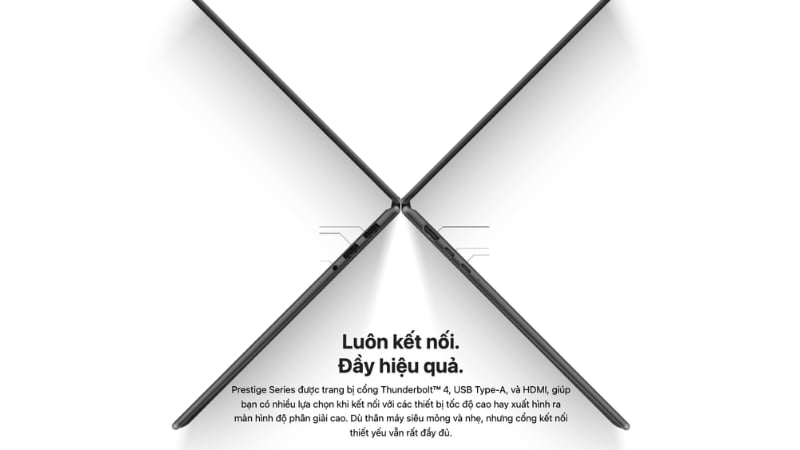 Laptop MSI Prestige 14 Flip AI+ D3MTG-021VN có kết nối đa dạng và hiện đại