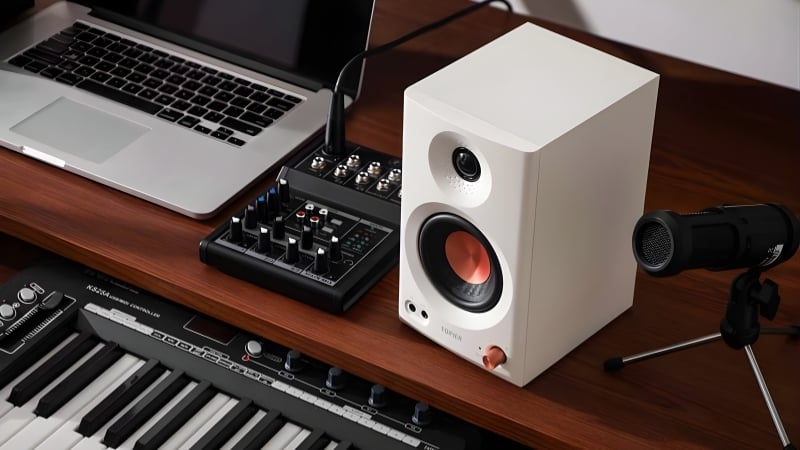 Loa máy tính Edifier MR3 White có cấu hình 2.0 với tweeter rãnh