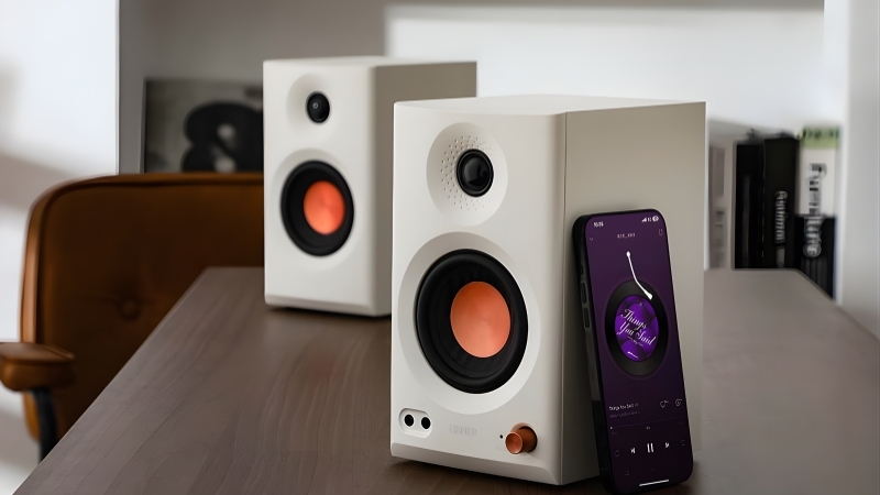 Loa máy tính Edifier MR3 White điều chỉnh linh hoạt với núm xoay