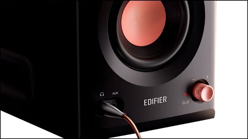 Loa máy tính Edifier MR5 Black có cổng tai nghe mặt trước