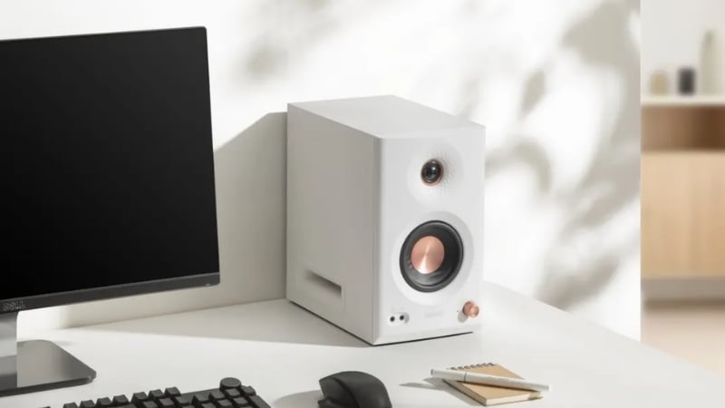 Loa máy tính Edifier MR5 White có kiến trúc 3 đường tiếng