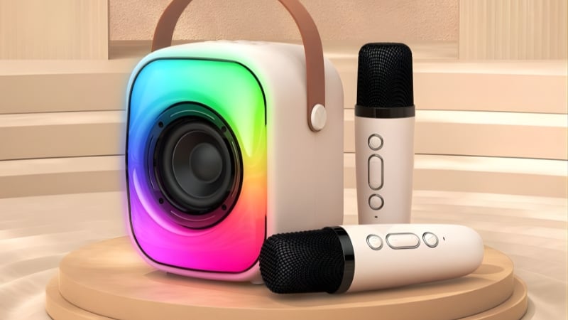 Loa Onikuma Bluetooth L7 RGB Trắng có micro tiện lợi cho đam mê ca hát