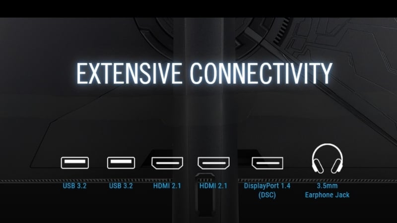 Màn hình Asus ROG Strix XG32UQ có kết nối hiện đại đa năng