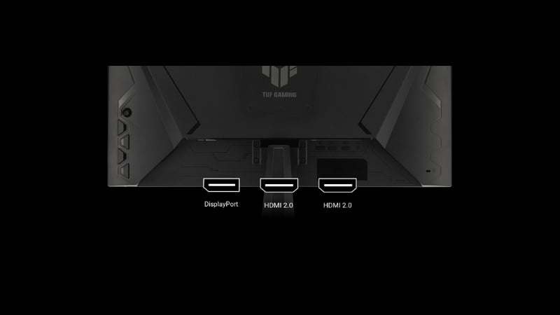 Màn hình Asus TUF GAMING VG259QMR5A đầy đủ các cổng kết nối