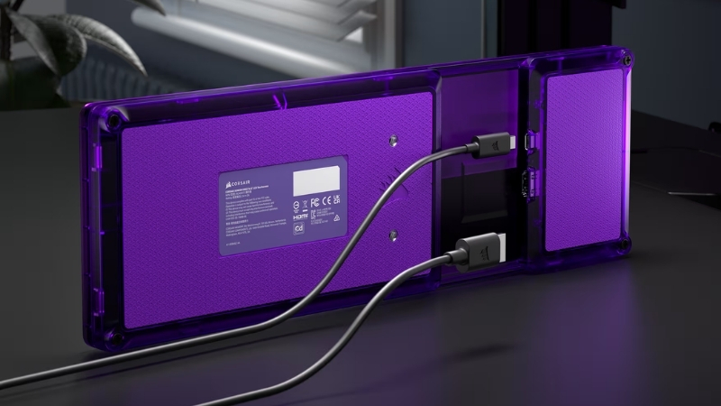 Màn hình cảm ứng Corsair XENEON EDGE Atomic Purple kết nối với USB-C và HDMI 2.0