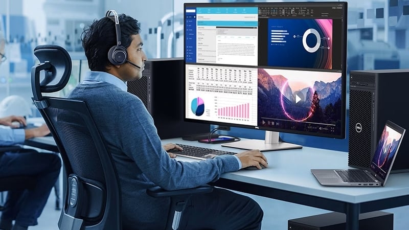 Màn hình Dell UltraSharp U4323QE có thiết kế rộng rãi